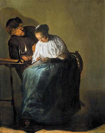 Judith leyster Man offering money to a young woman oil painting image